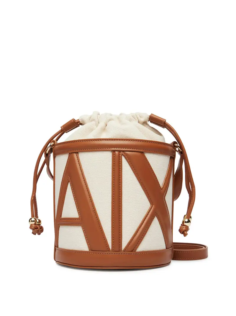 borsa a secchiello armani exchange da donna - marrone