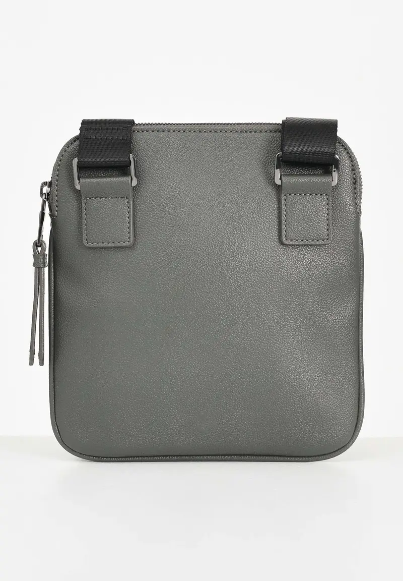 ARMANI EXCHANGE Borsa a tacolla fango da uomo con logo frontale miniatura 2