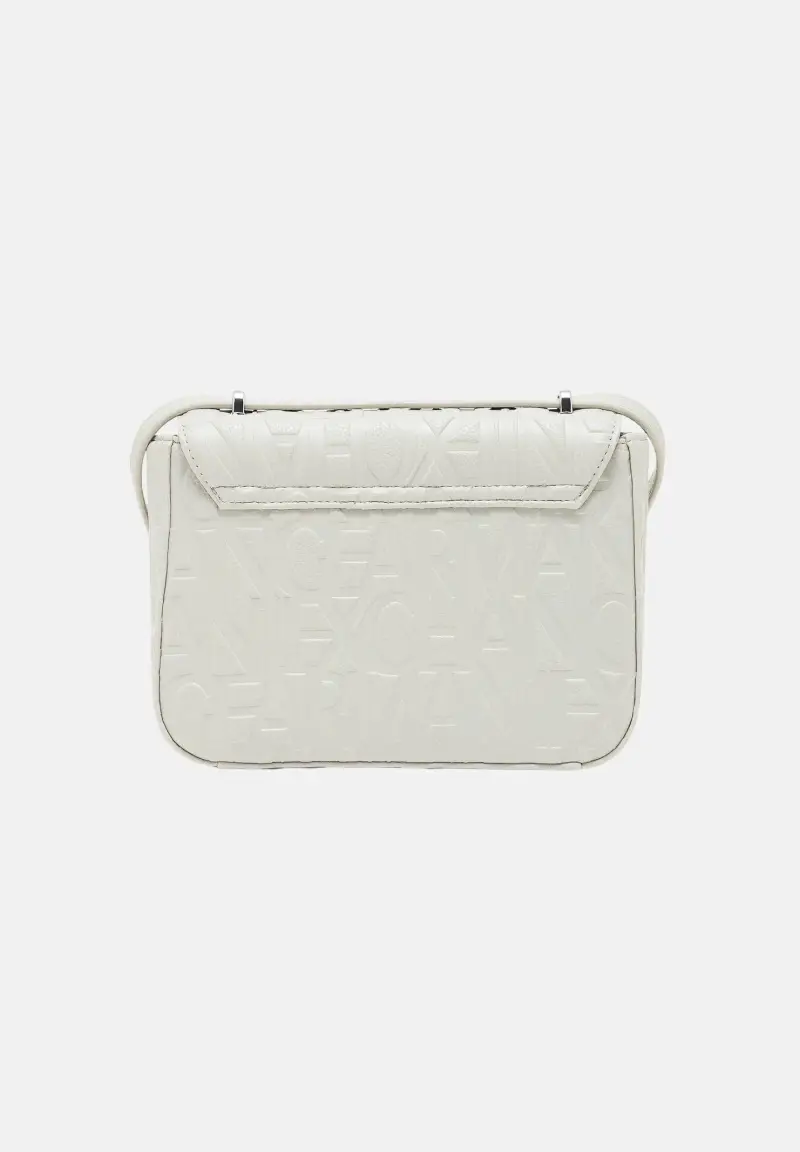 Borsa a tracolla bianca da donna con logo miniatura 3