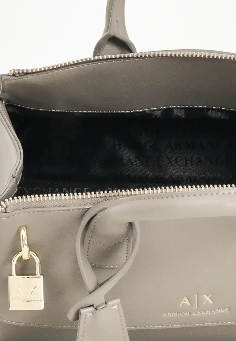 ARMANI EXCHANGE Borsa Boston color fango da donna miniatura 3