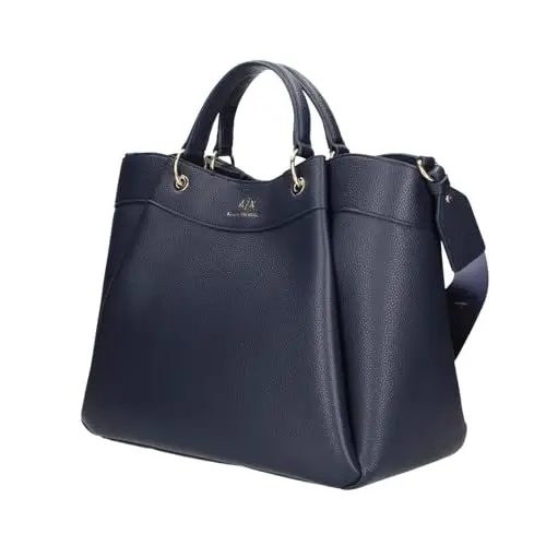 Armani Exchange BORSA MODELLO SHOPPING BAG L WHITE CHIUSURA CON BOTTONE A CALAMITA FODERA IN TESSUTO TASCHINE miniatura 2