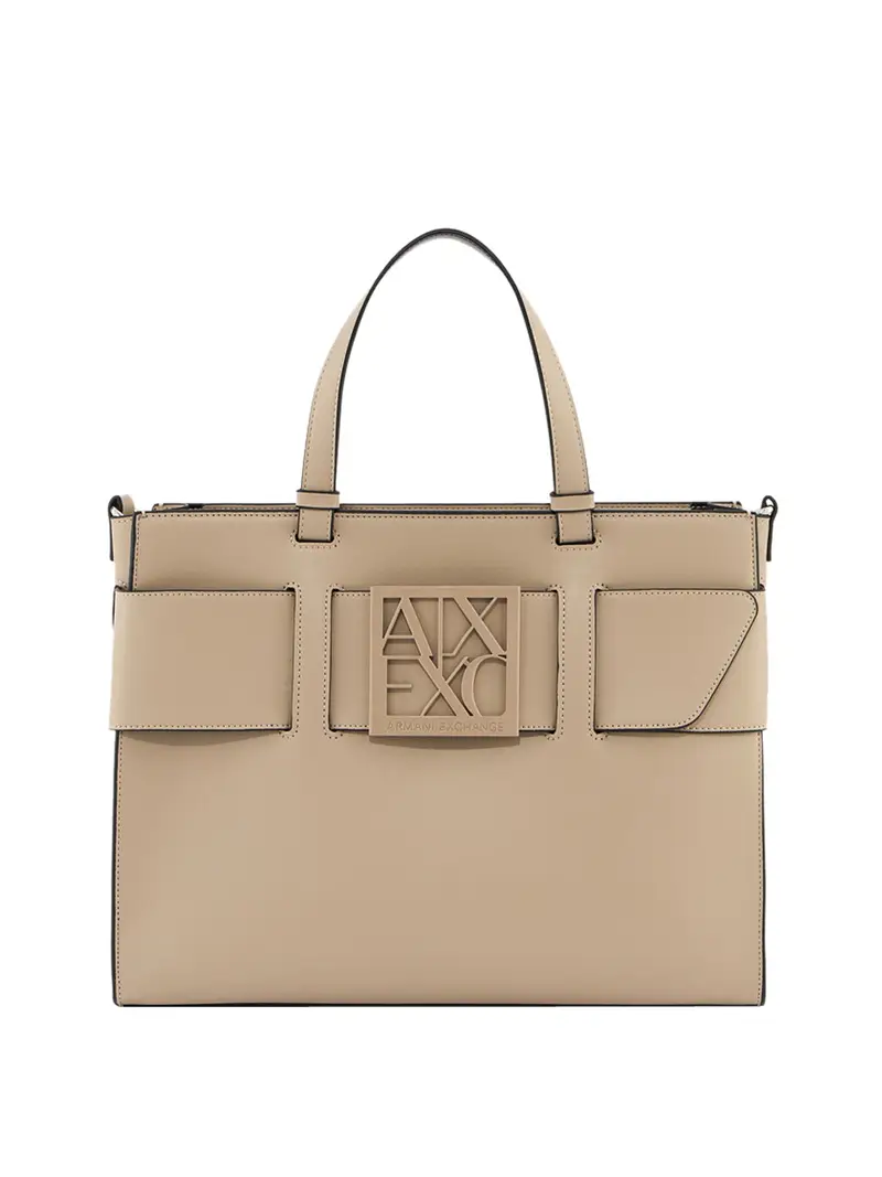 borsa shopper armani exchange da donna - avorio