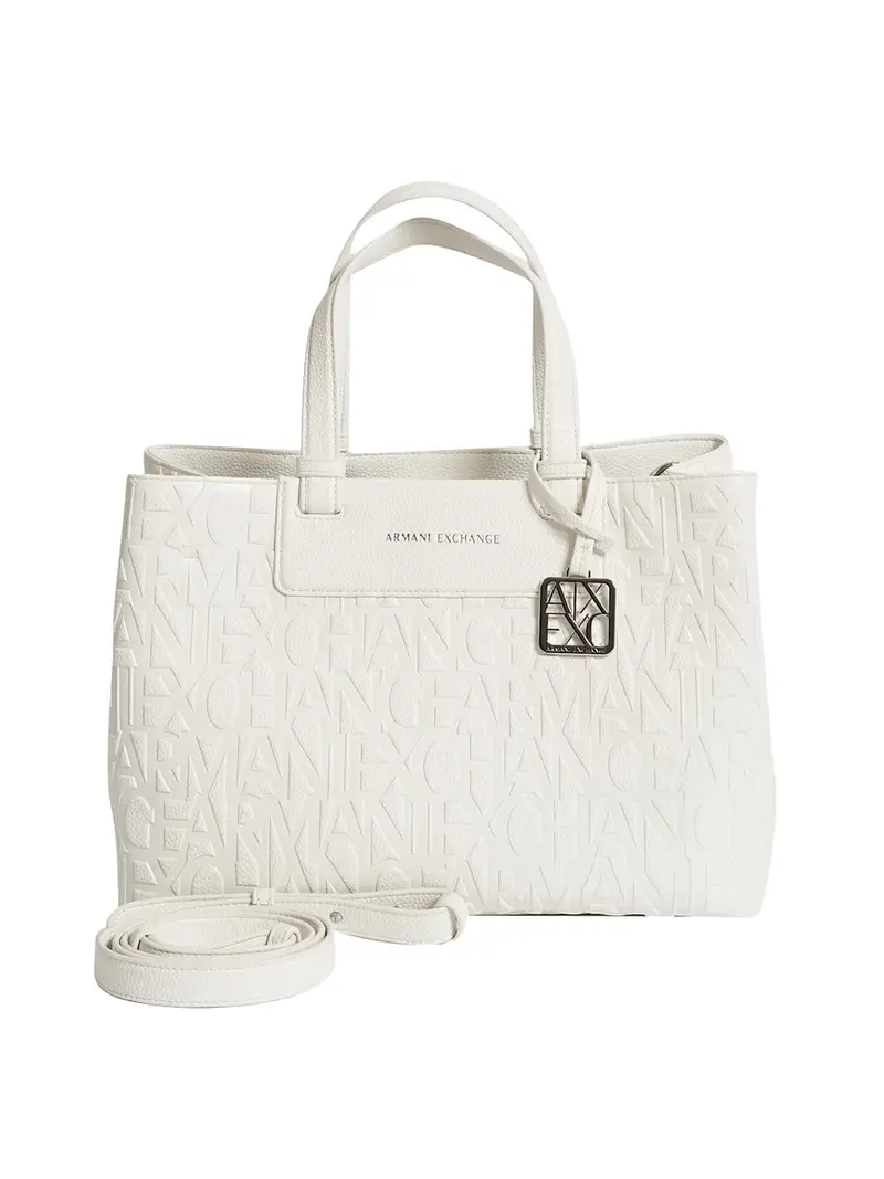 borsa shopper armani exchange da donna - bianco