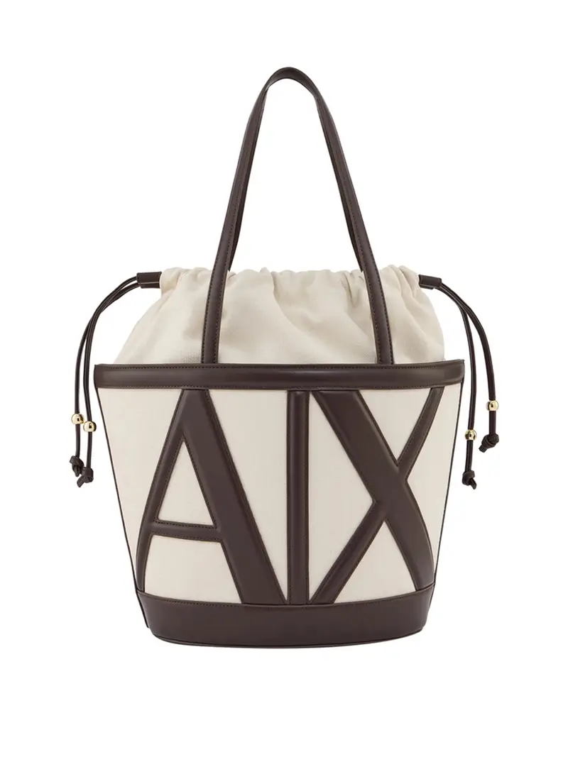 borsa shopper armani exchange da donna - marrone
