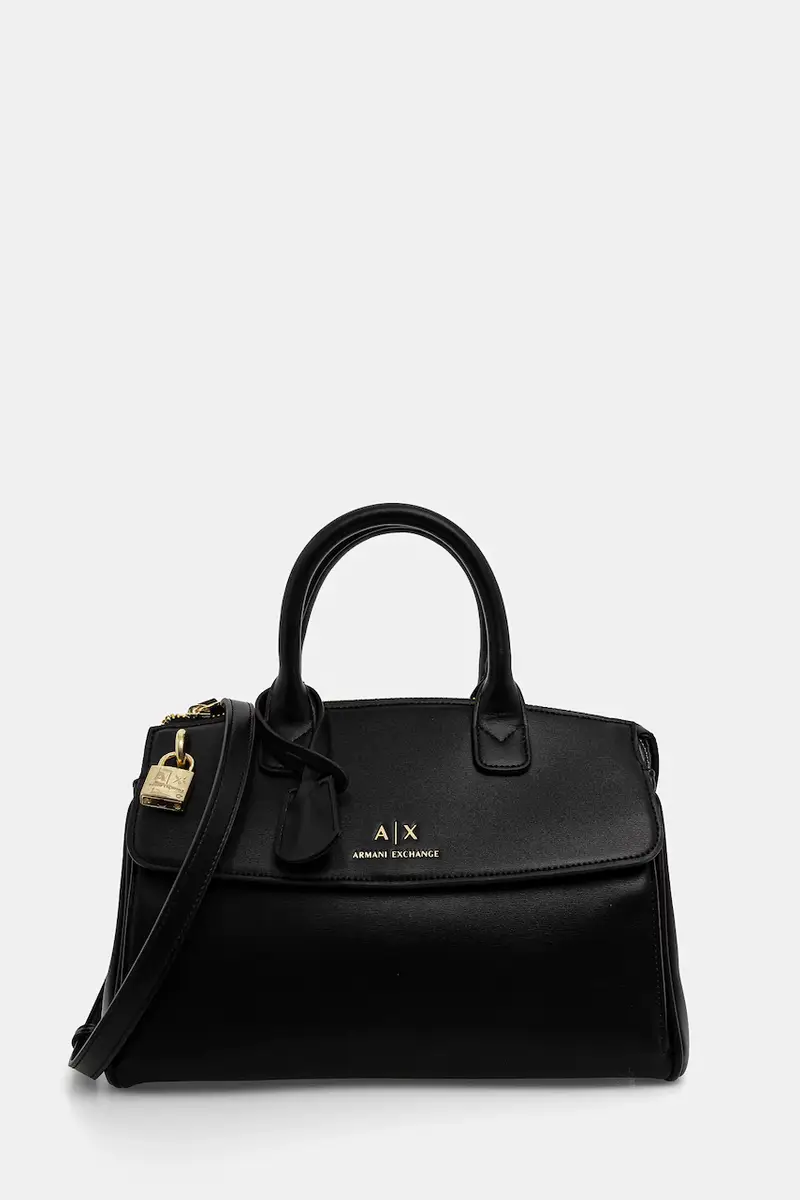 Armani Exchange Borsa nera in materiali organici e riciclati