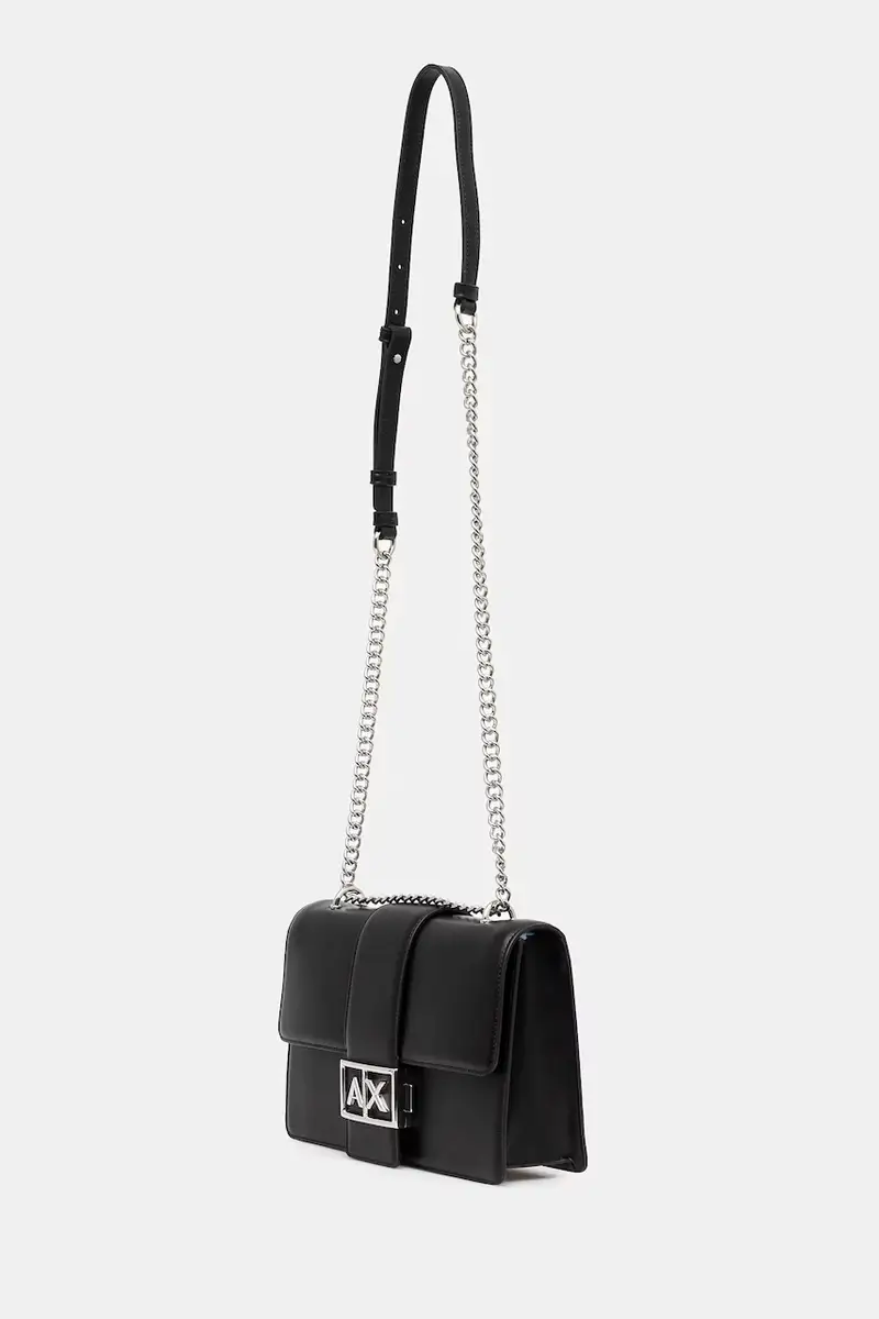 Armani Exchange Borsa nera in poliestere riciclato miniatura 2