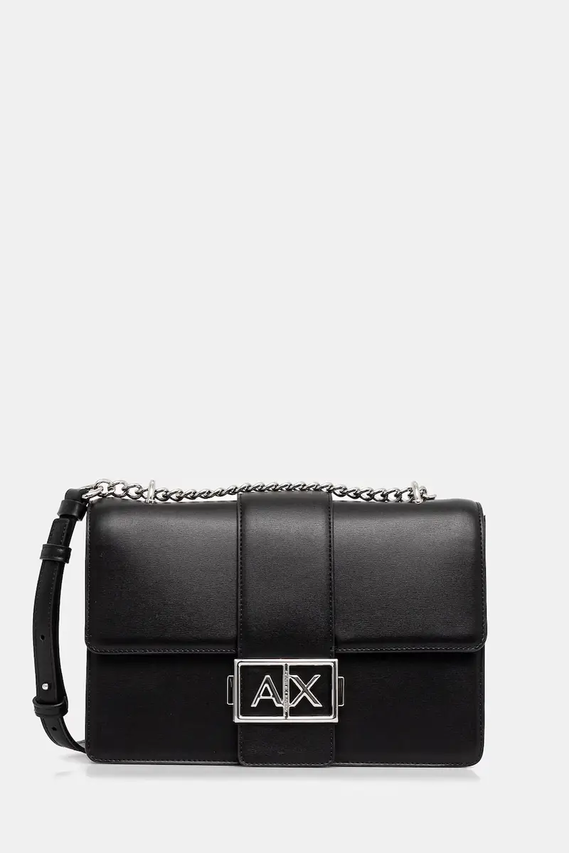 Armani Exchange Borsa nera in poliestere riciclato