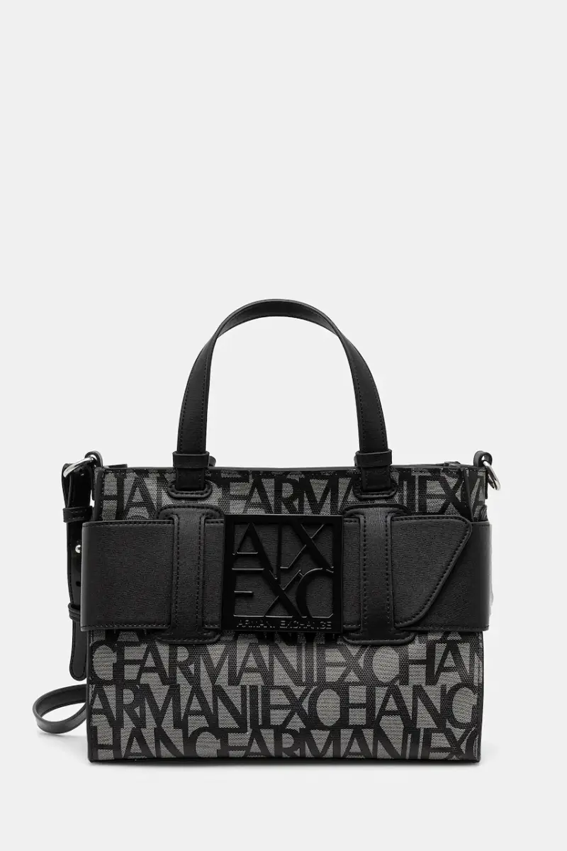 Armani Exchange Borsa nera in fibra riciclata