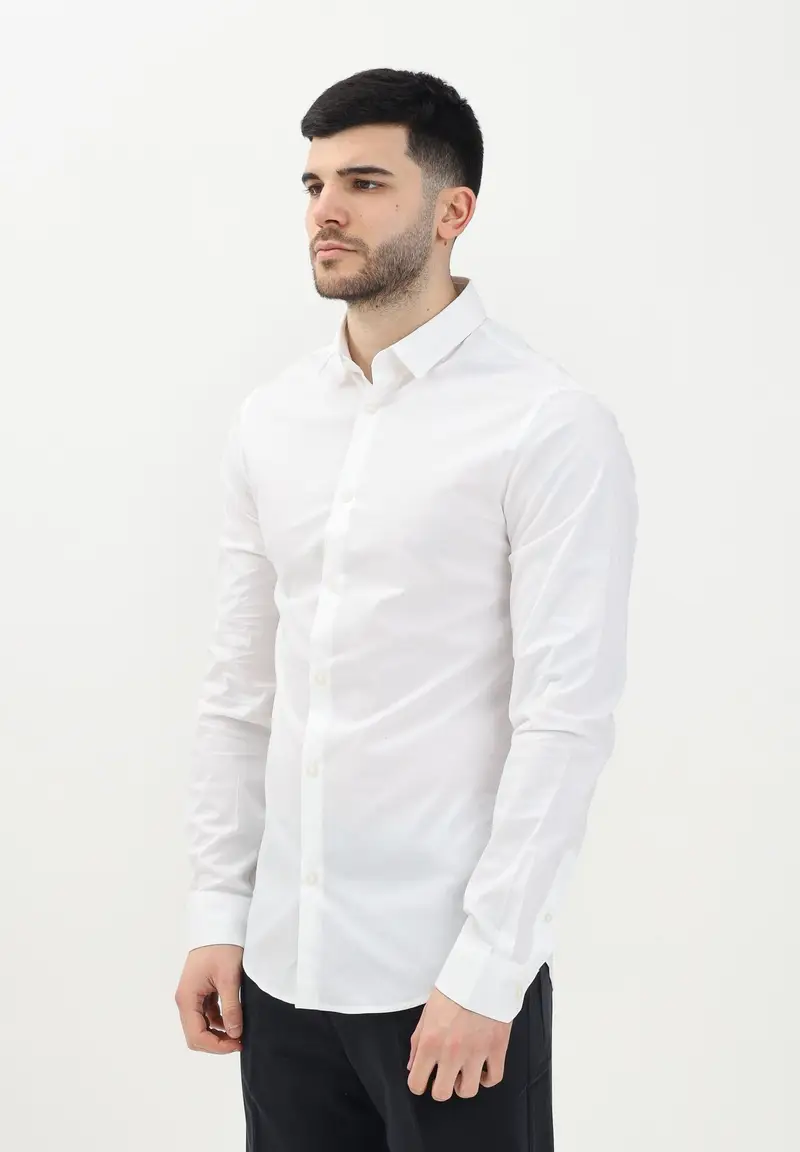 ARMANI EXCHANGE Camicia a manica lunga bianca da uomo