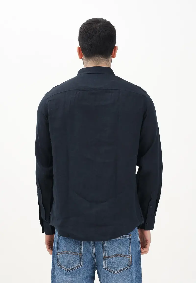 ARMANI EXCHANGE Camicia a manica lunga blu da uomo miniatura 2