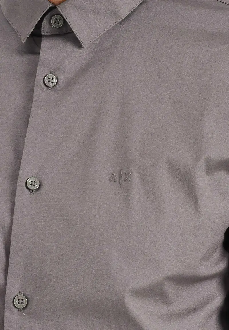 ARMANI EXCHANGE Camicia a manica lunga grigia da uomo miniatura 2