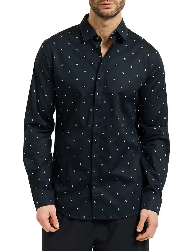 camicia casual armani exchange da uomo - blu