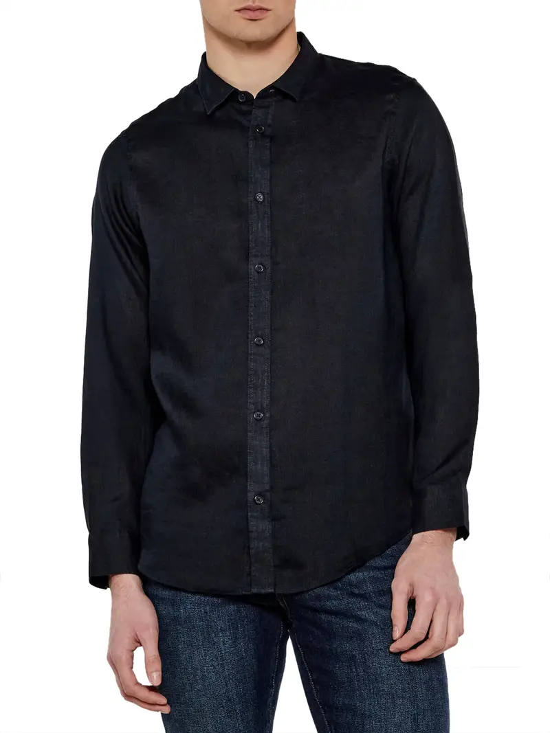 camicia casual armani exchange da uomo - blu