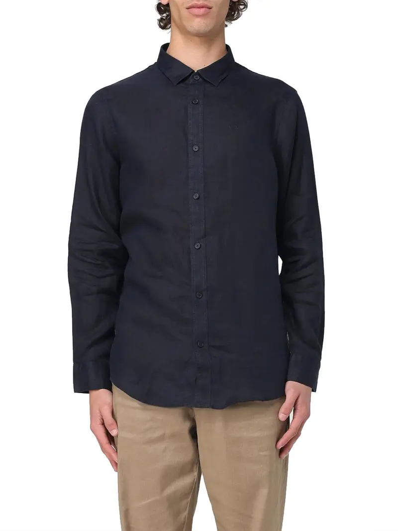 camicia classica armani exchange da uomo - blu