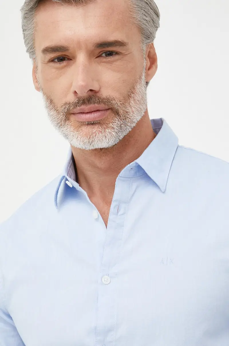 camicia in cotone Blu miniatura 5