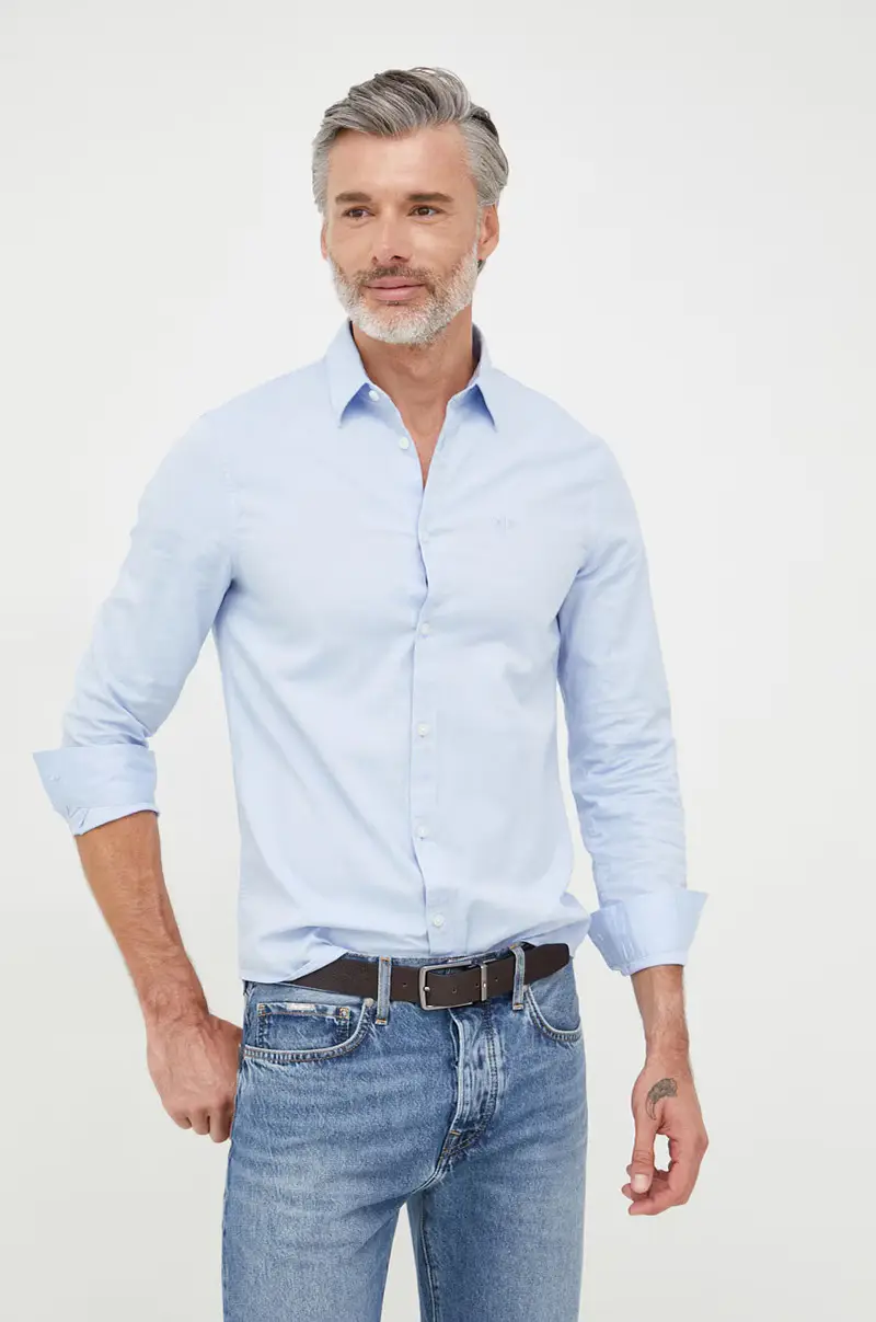 camicia in cotone Blu
