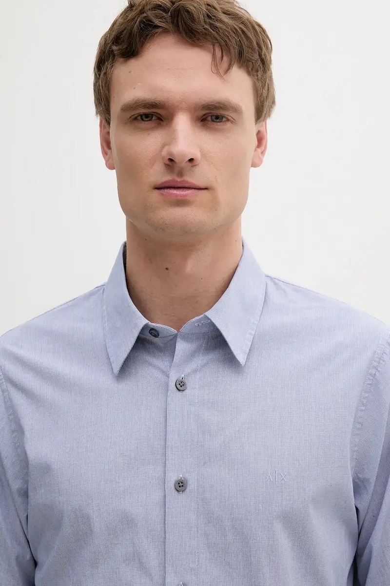 camicia in cotone colore blu XM000445 AF13007 miniatura 4