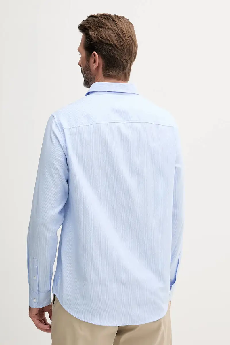 camicia in cotone colore blu XM000714 AF13207 miniatura 3