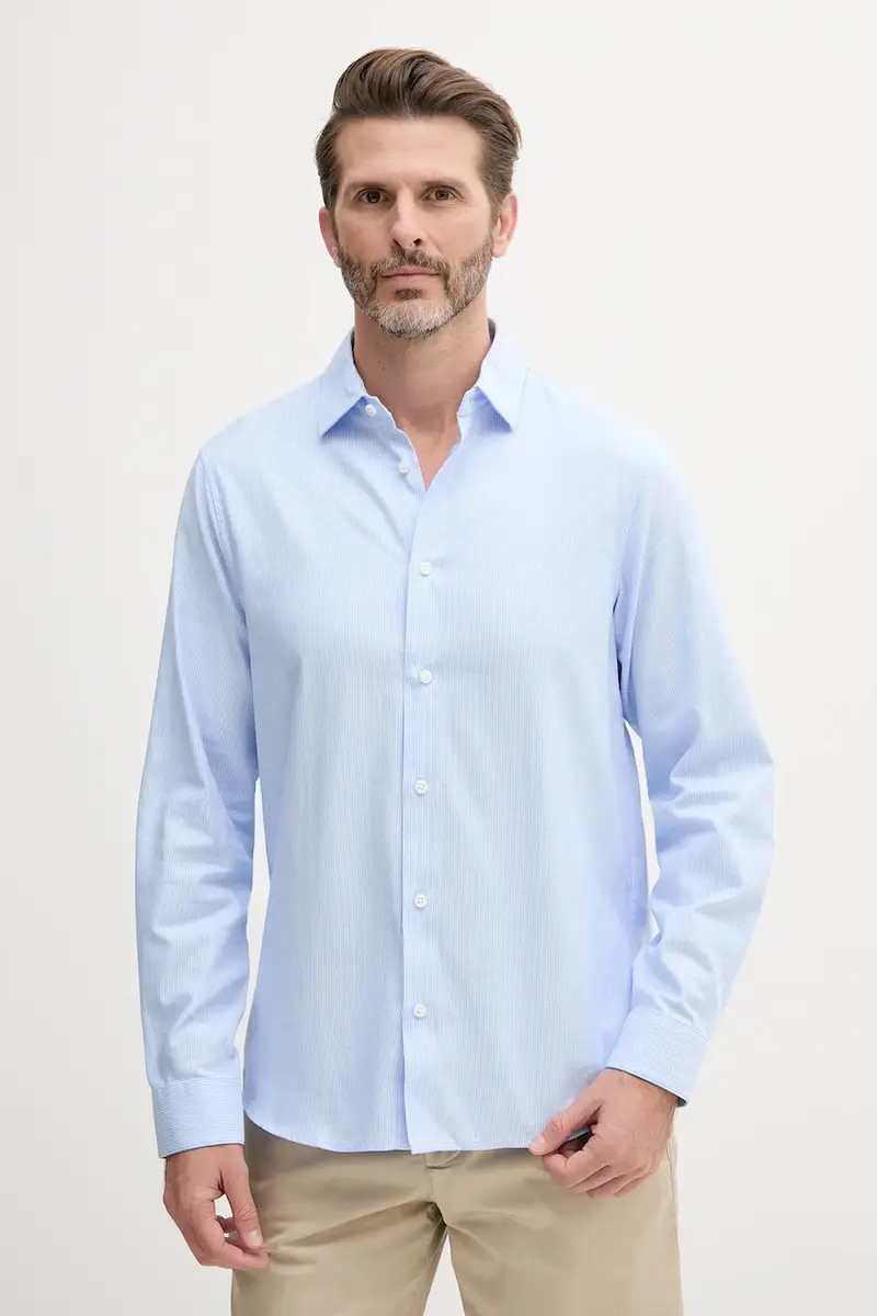 camicia in cotone colore blu XM000714 AF13207