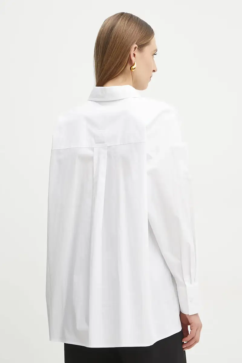 camicia in cotone donna colore bianco XW000455 AF12812 miniatura 3
