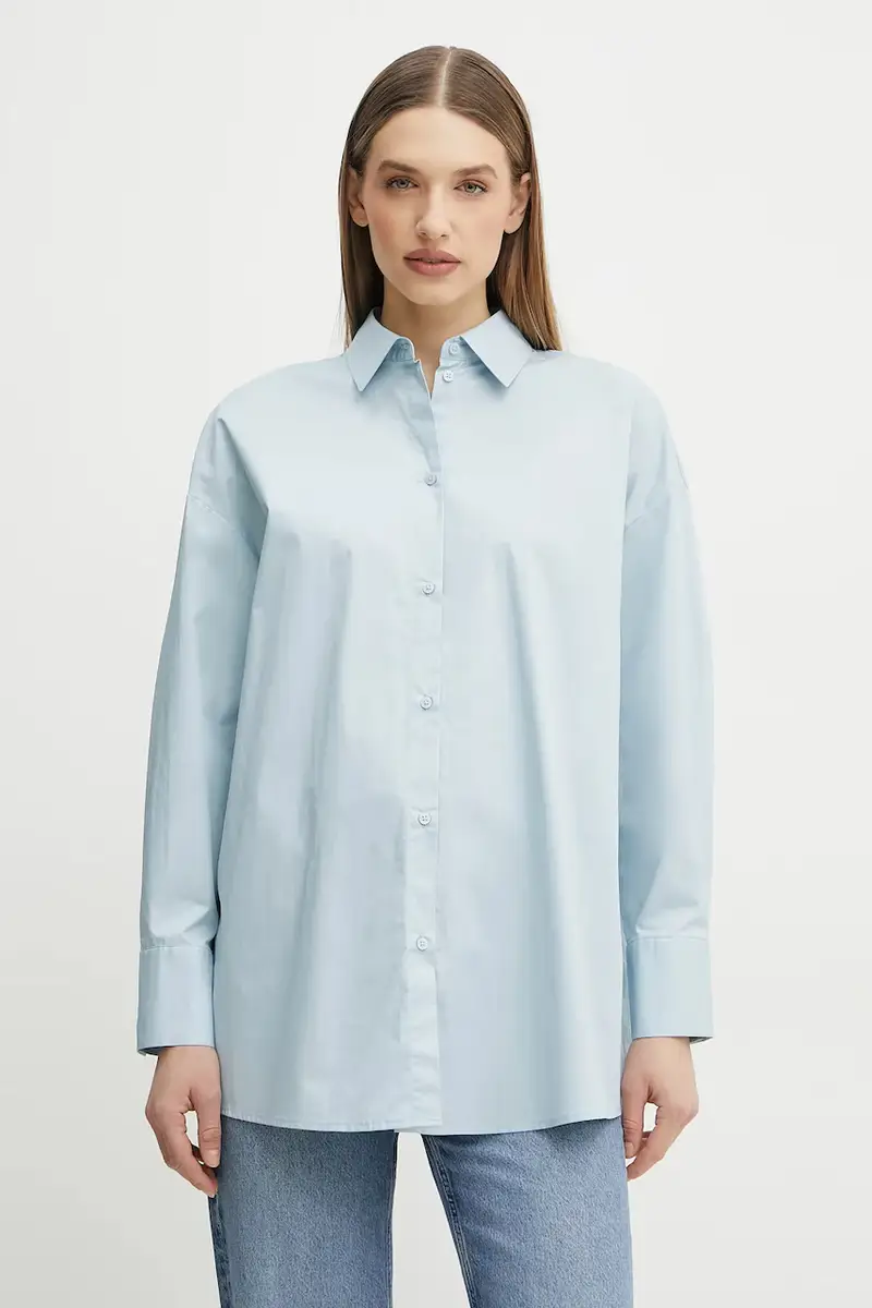 camicia in cotone donna colore blu XW000455 AF12812