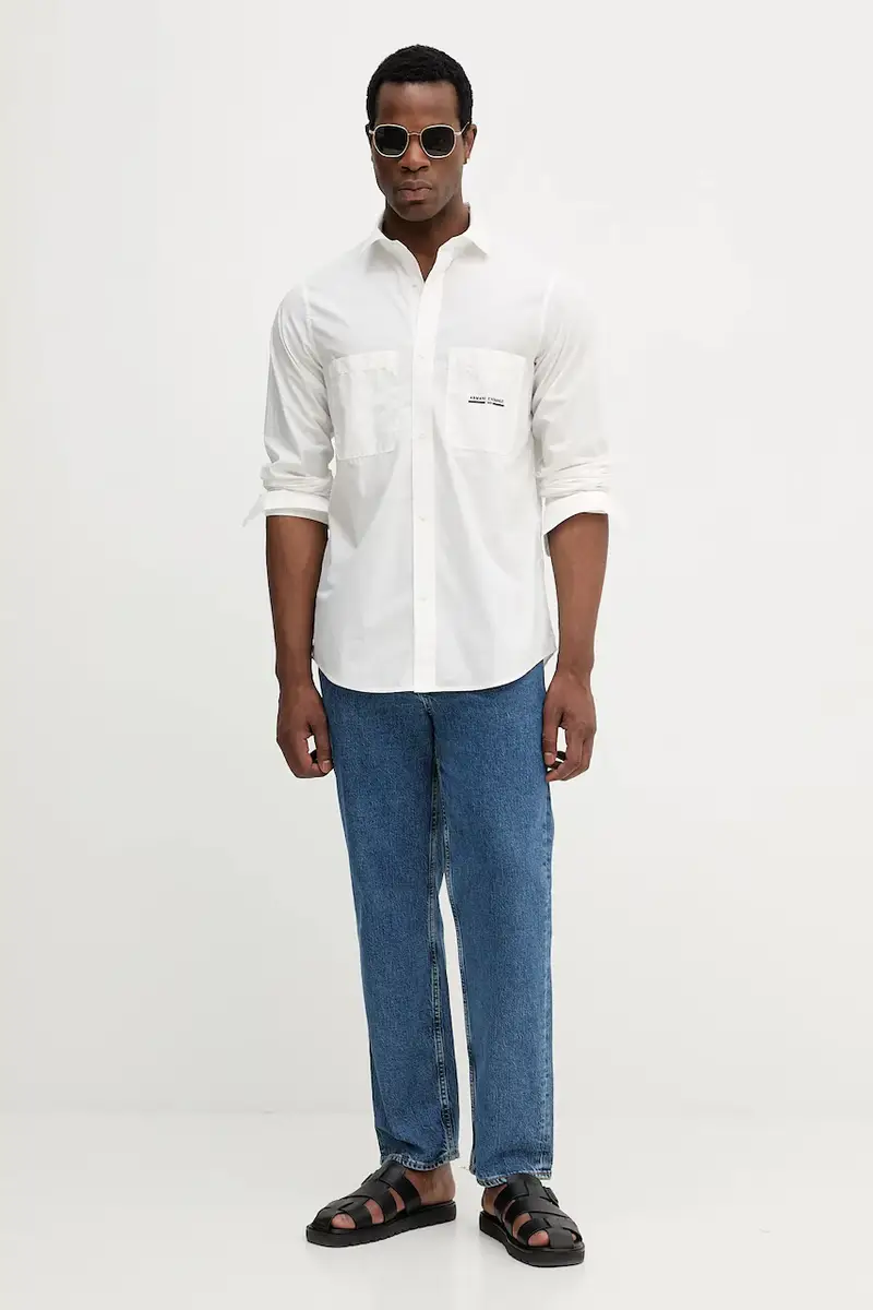 camicia in cotone uomo colore beige XM000959 AF12994 miniatura 2