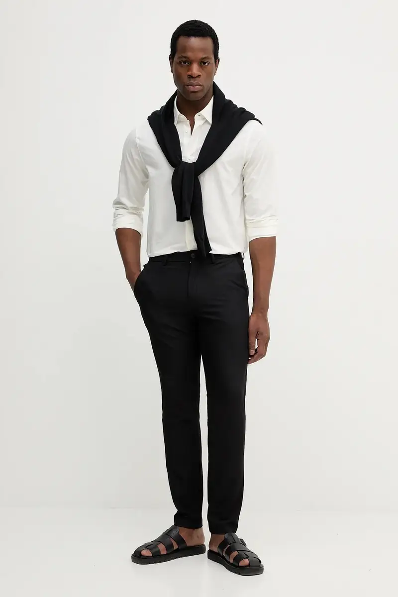 camicia in cotone uomo colore beige XM001587 AF16631 miniatura 2