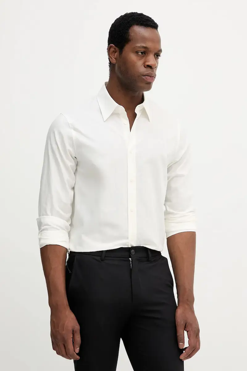 camicia in cotone uomo colore beige XM001587 AF16631