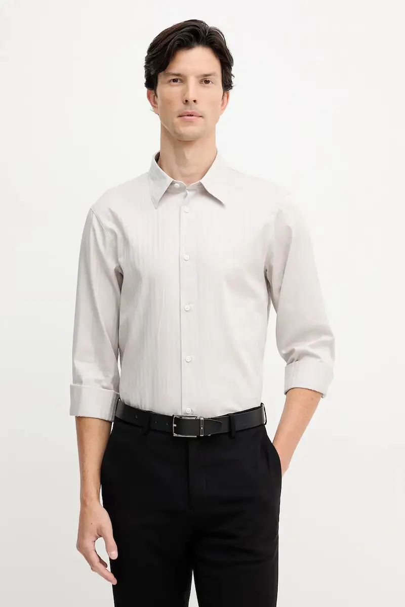 camicia in cotone uomo colore beige XM001868 AF18836