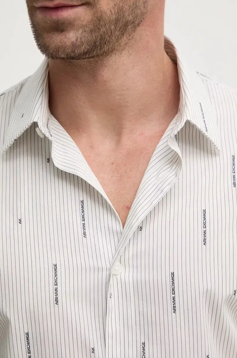 camicia in cotone uomo colore bianco 6DZC06 ZN5DZ miniatura 2