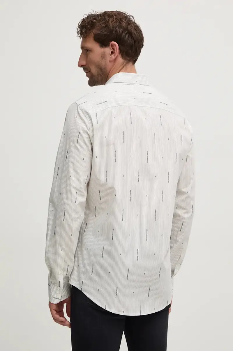 camicia in cotone uomo colore bianco 6DZC06 ZN5DZ miniatura 4