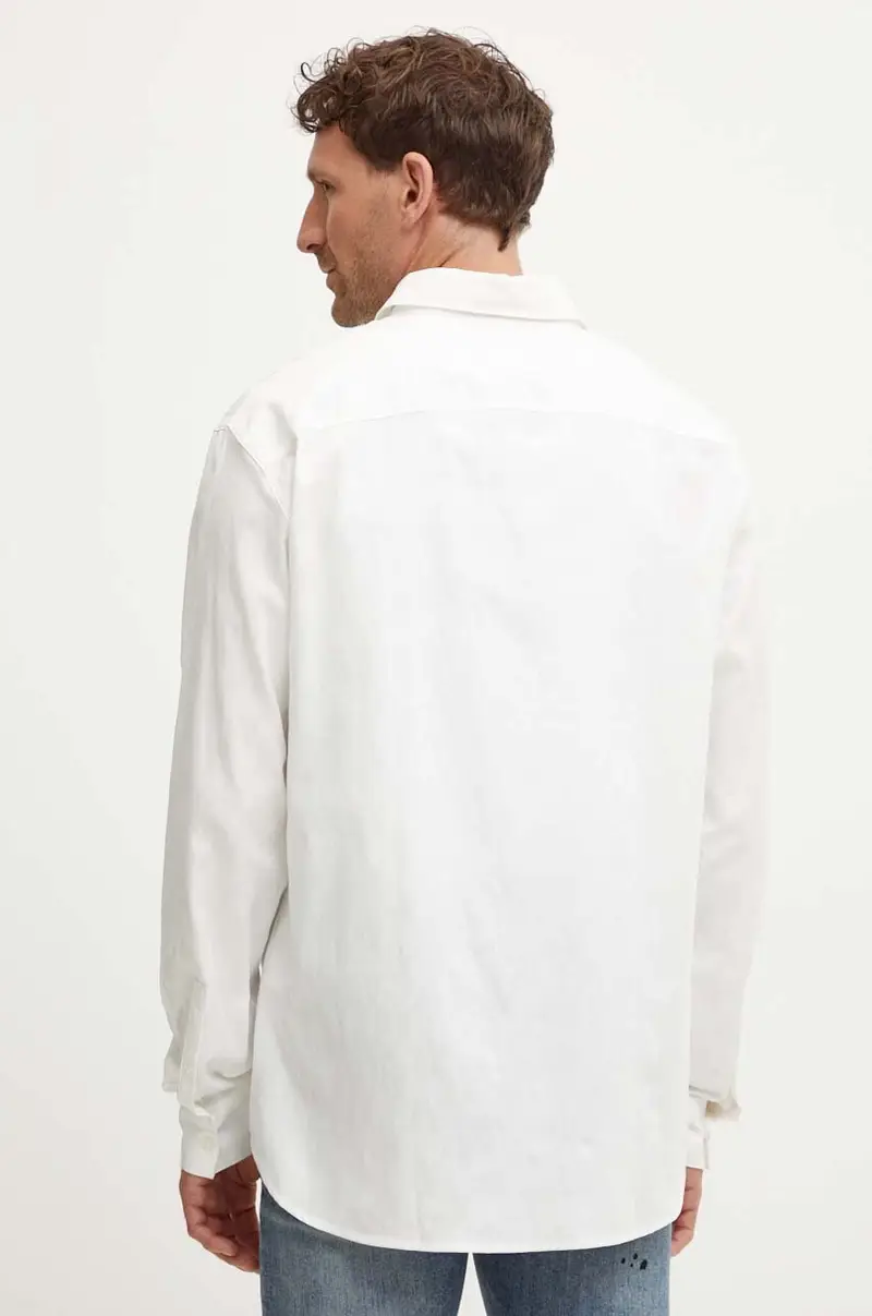 camicia in cotone uomo colore bianco 6DZCL1 ZN5XZ miniatura 4