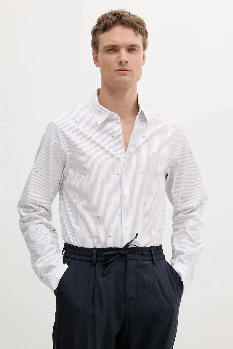 camicia in cotone uomo colore bianco XM000719 AF13206