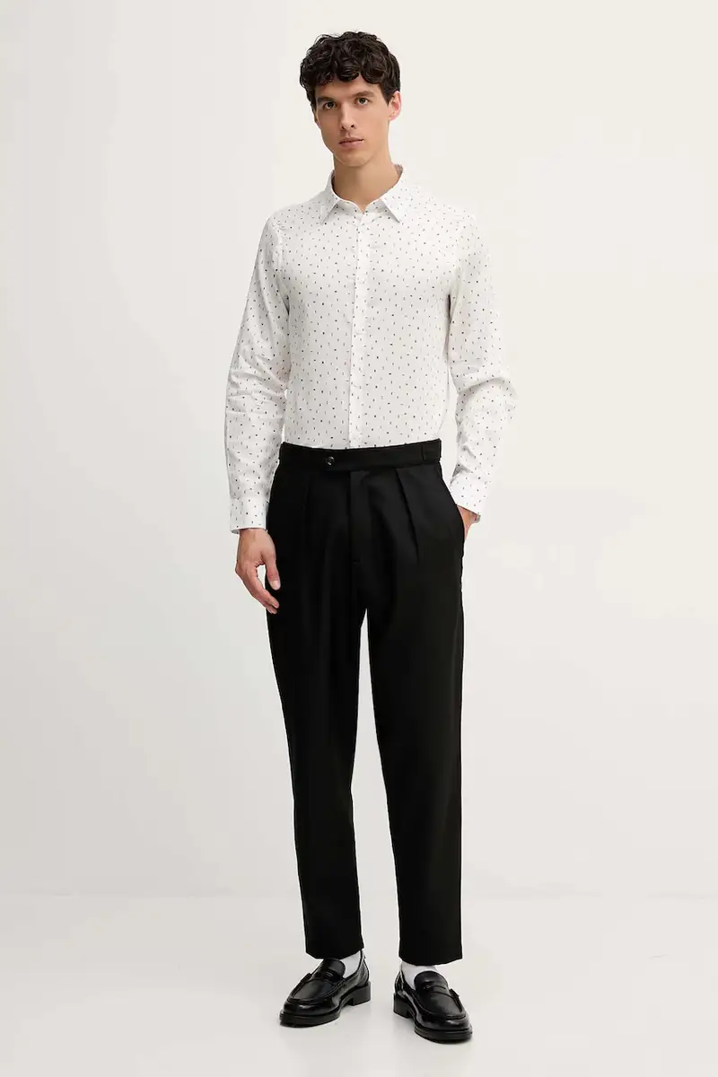 camicia in cotone uomo colore bianco XM001942 AF19194 miniatura 2