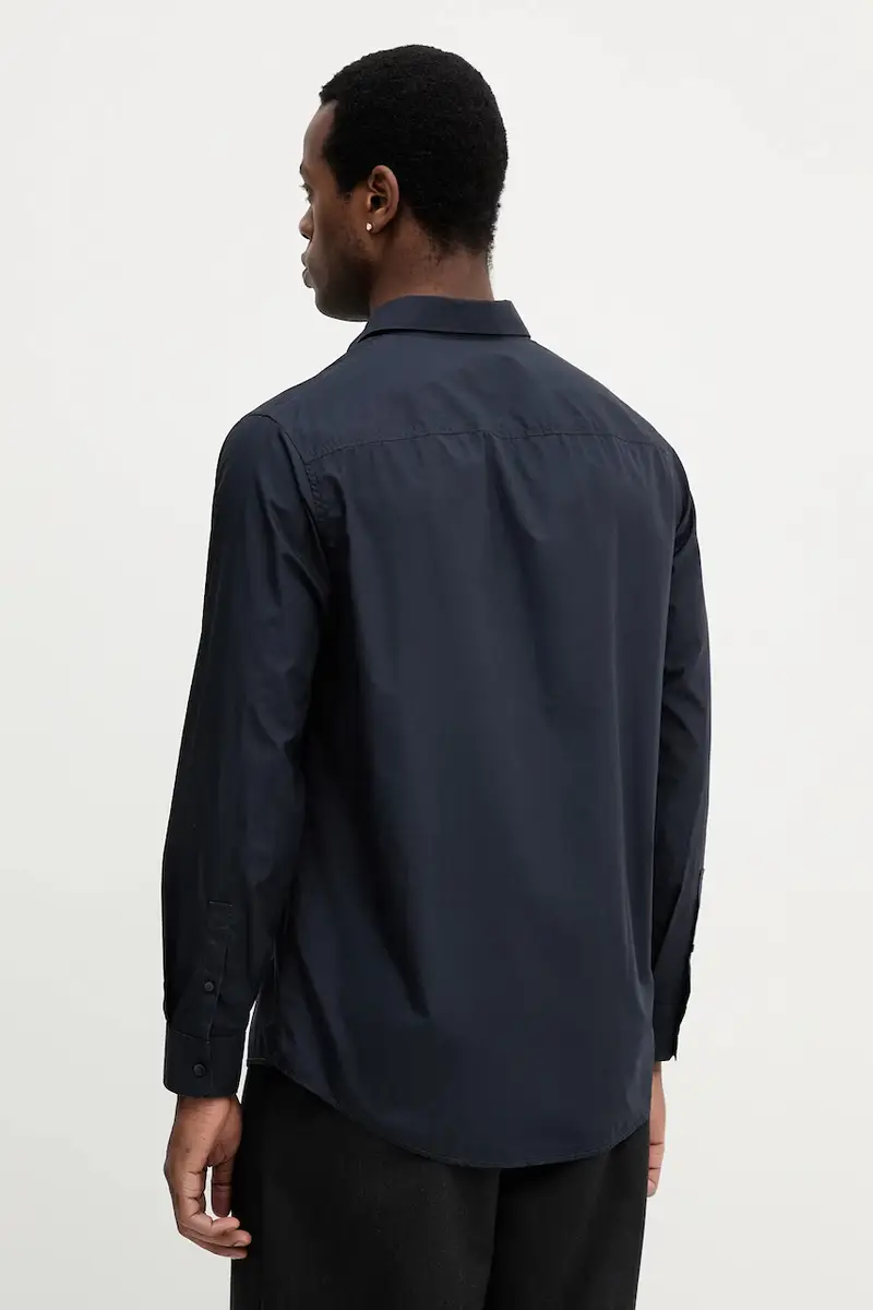 camicia in cotone uomo colore blu navy XM000959 AF12994 miniatura 3