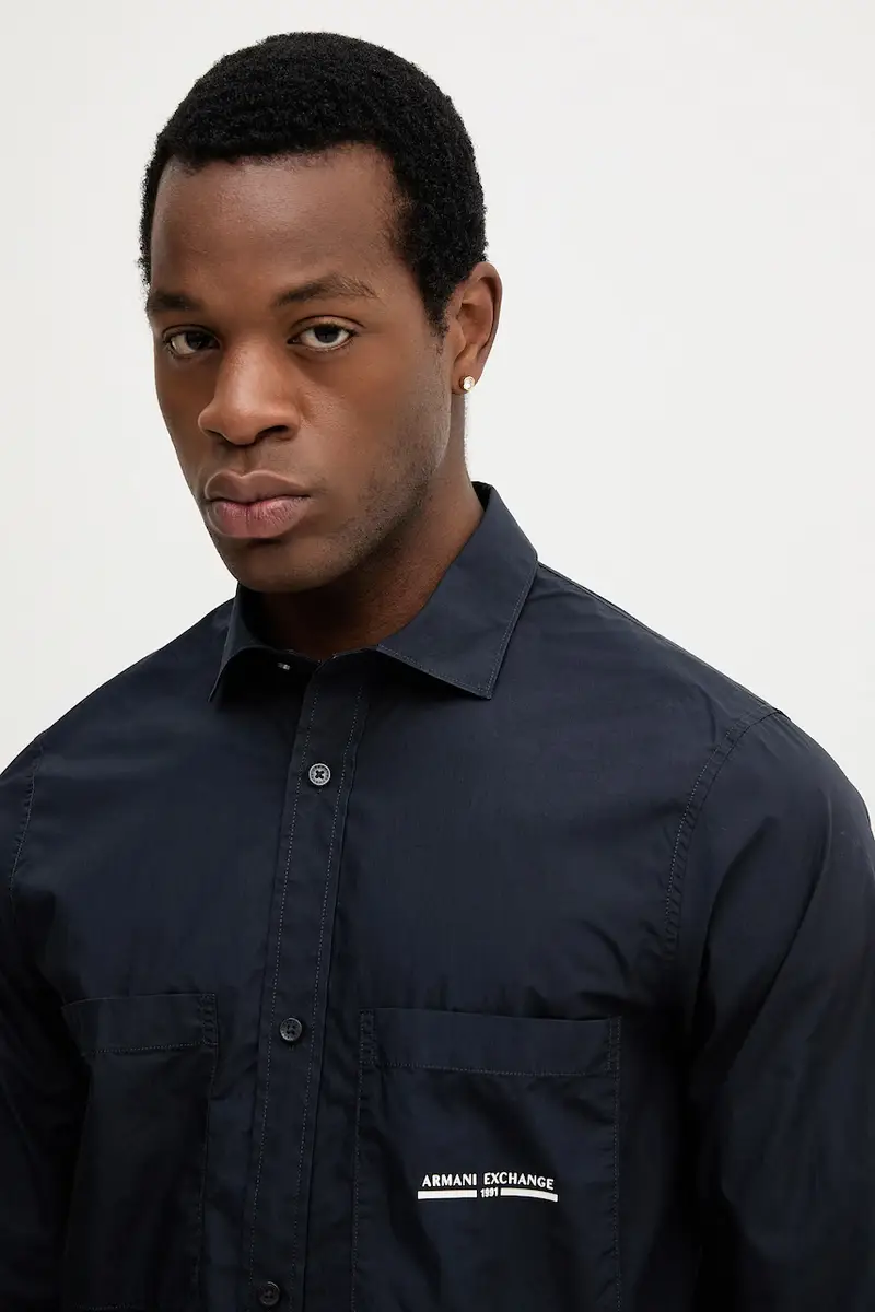 camicia in cotone uomo colore blu navy XM000959 AF12994 miniatura 4