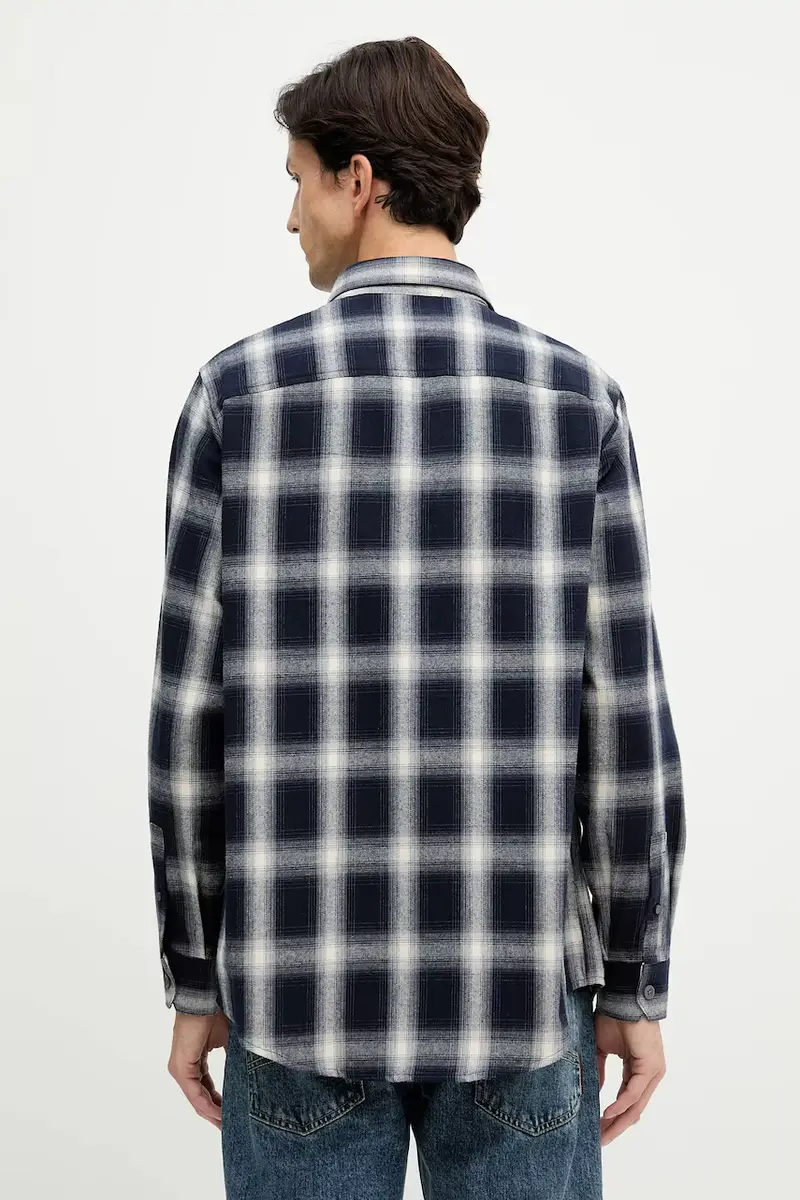 camicia in cotone uomo colore blu navy XM001149 AF16626 miniatura 3