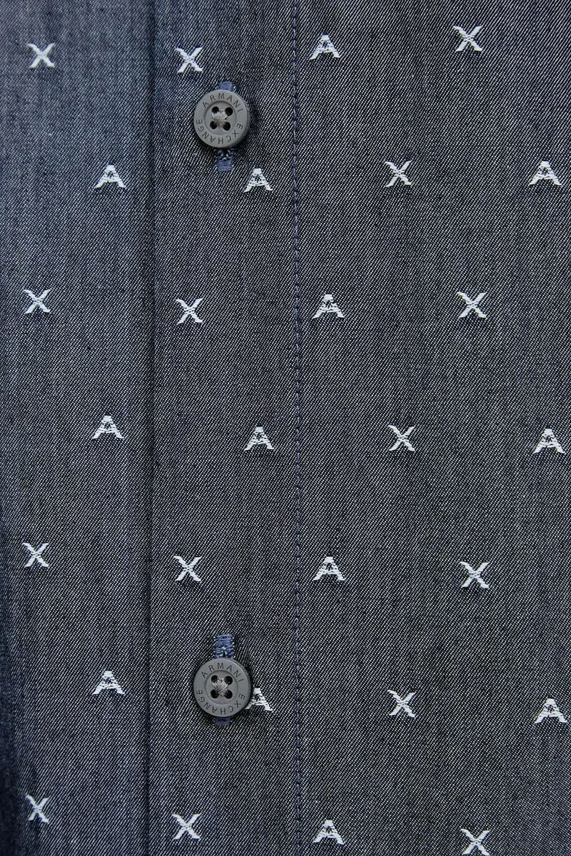 camicia in cotone uomo colore blu navy XM001716 AF17528 miniatura 5