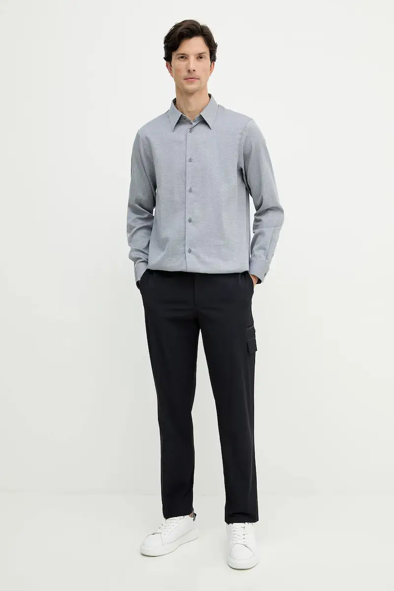 camicia in cotone uomo colore blu XM001869 AF18837 miniatura 2