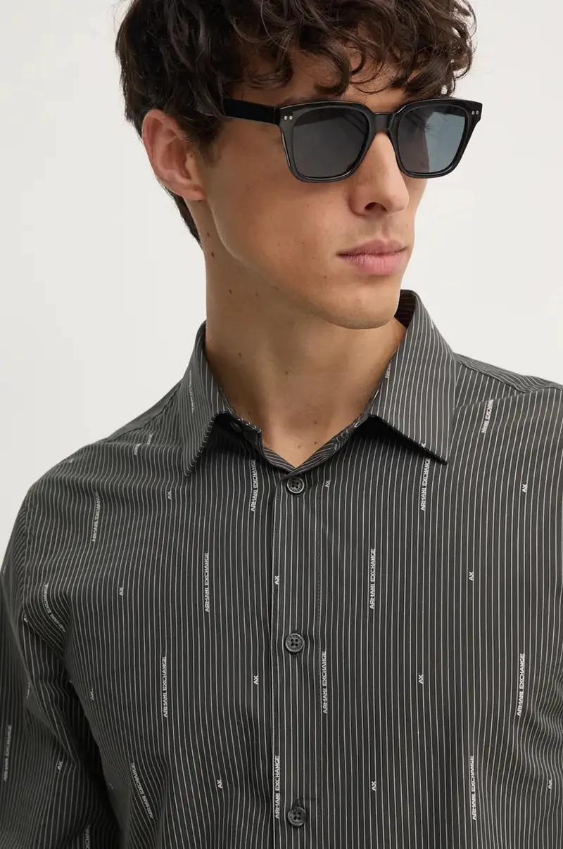 camicia in cotone uomo colore grigio 6DZC06 ZN5DZ miniatura 5