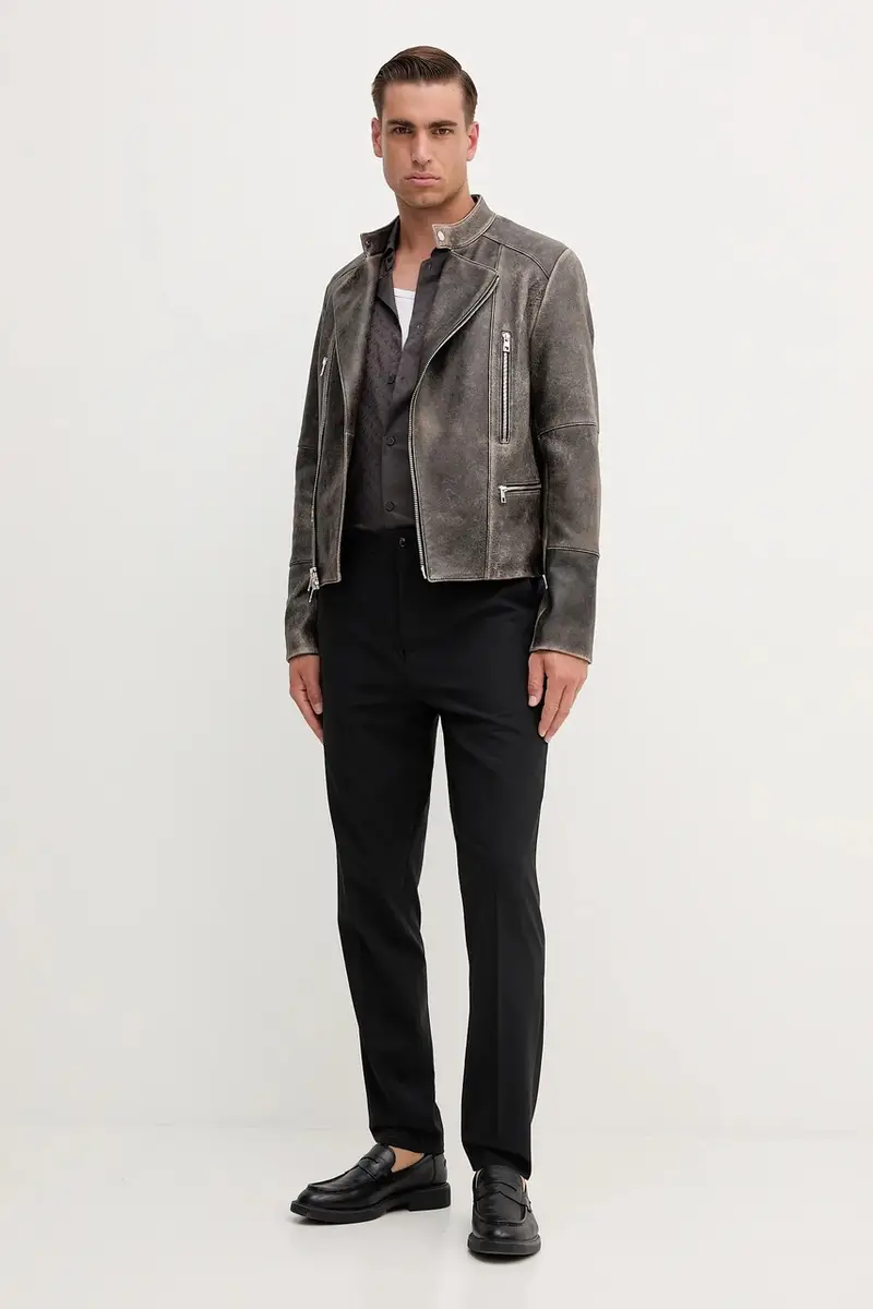 camicia in cotone uomo colore grigio XM001142 AF13131 miniatura 2