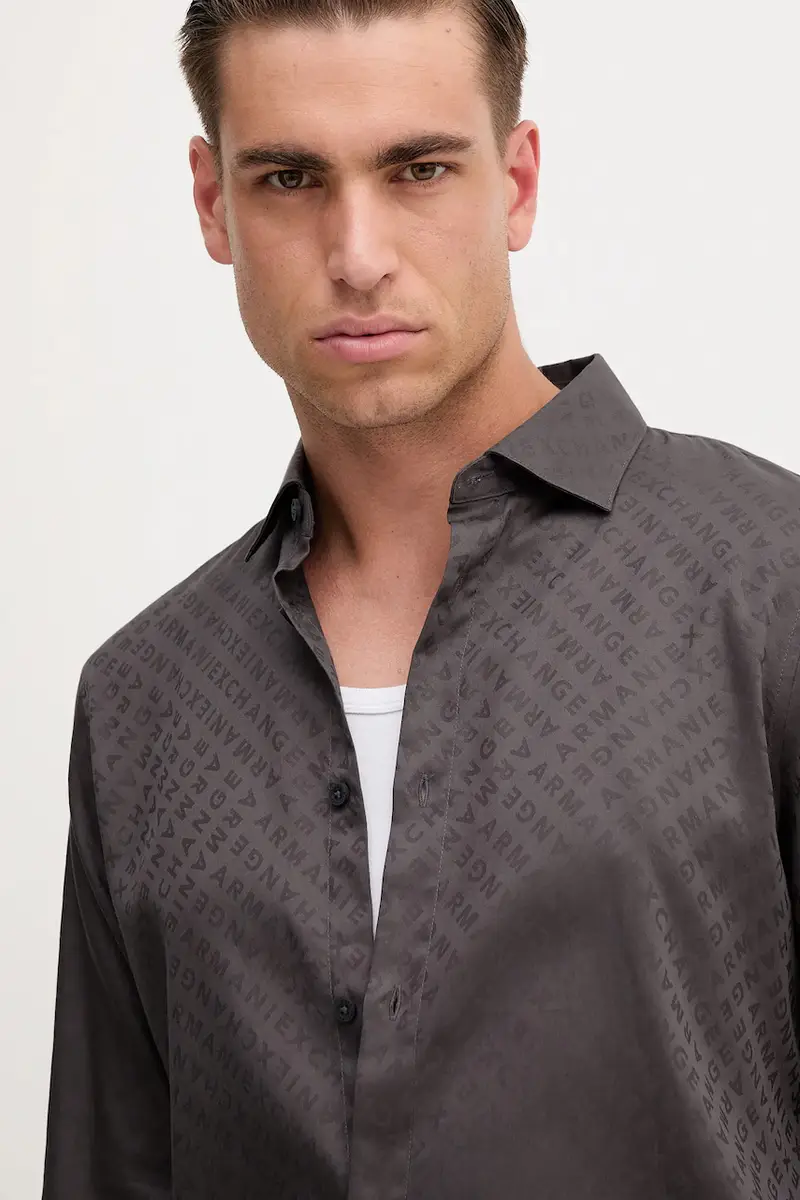 camicia in cotone uomo colore grigio XM001142 AF13131 miniatura 4