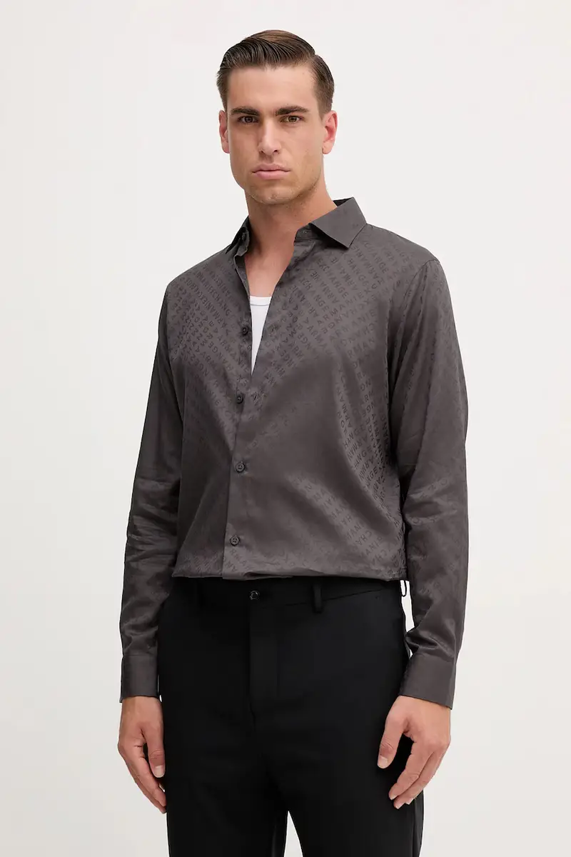 camicia in cotone uomo colore grigio XM001142 AF13131