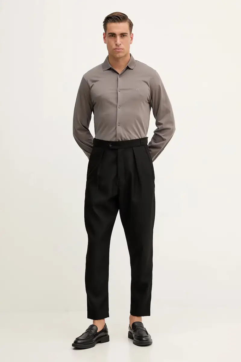 camicia in cotone uomo colore grigio XM001370 AF10364 miniatura 2