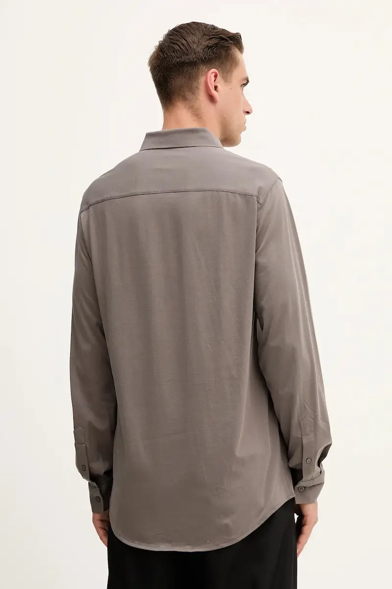 camicia in cotone uomo colore grigio XM001370 AF10364 miniatura 3