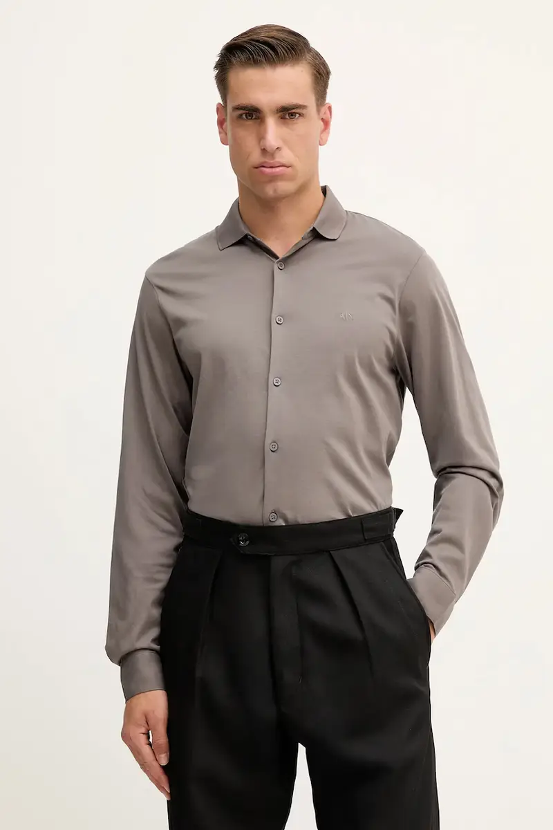 camicia in cotone uomo colore grigio XM001370 AF10364