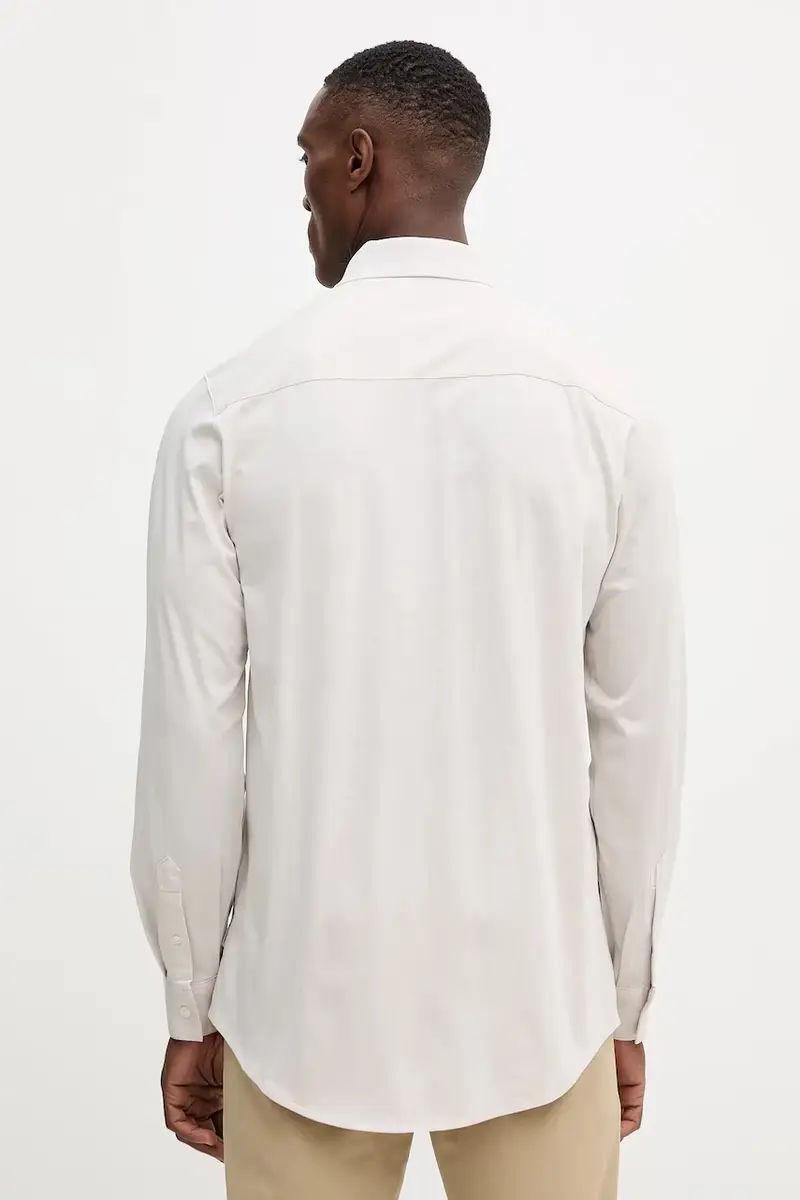 camicia in cotone uomo colore grigio XM001370 AF10364 Beige miniatura 3