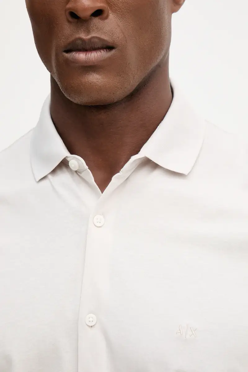 camicia in cotone uomo colore grigio XM001370 AF10364 Beige miniatura 5