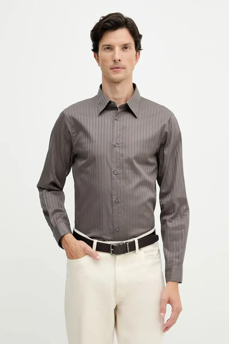 camicia in cotone uomo colore grigio XM001868 AF18836