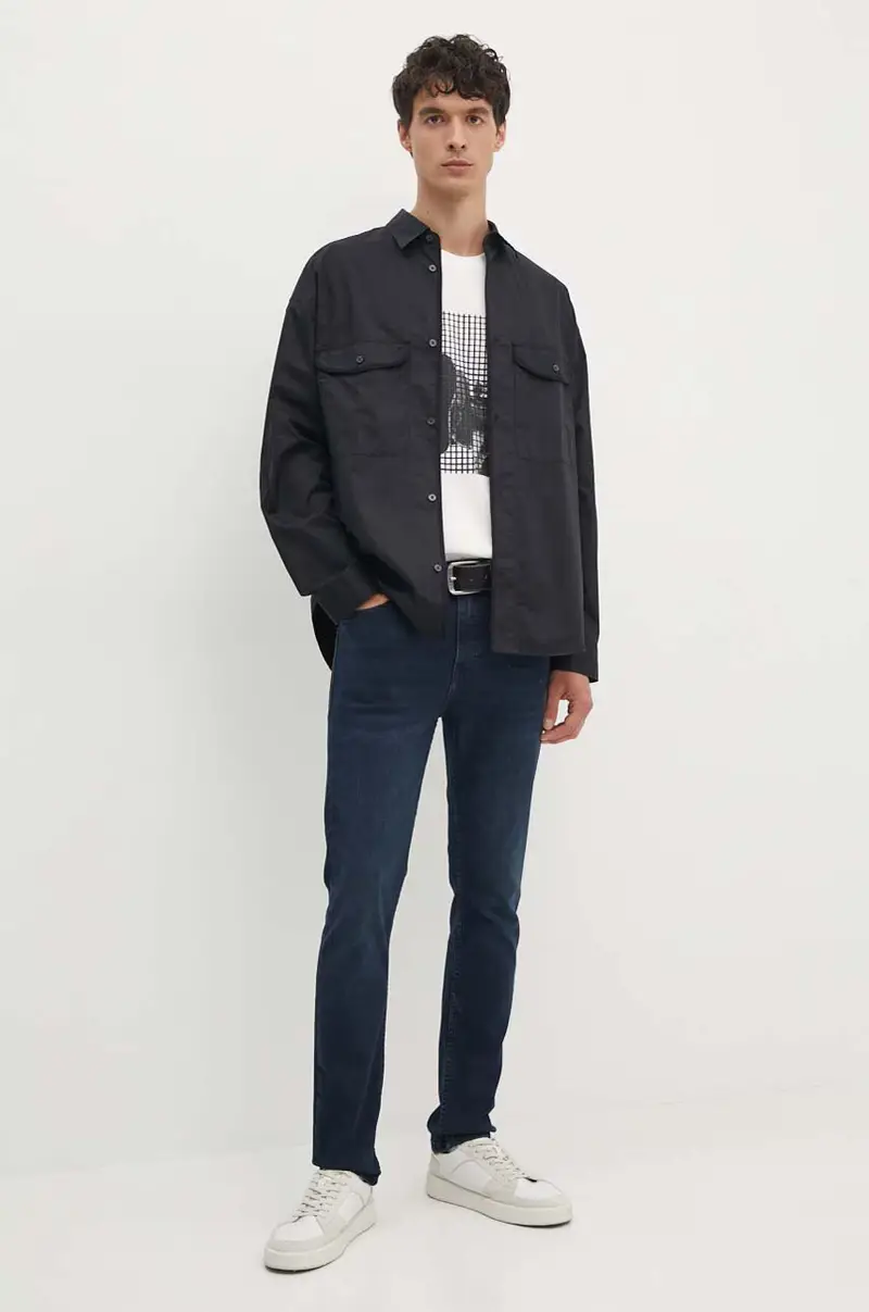 camicia in cotone uomo colore nero 6DZCL7 ZN3CZ miniatura 3